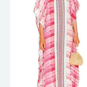 Pitusa Pink and White Striped Swim Coverup